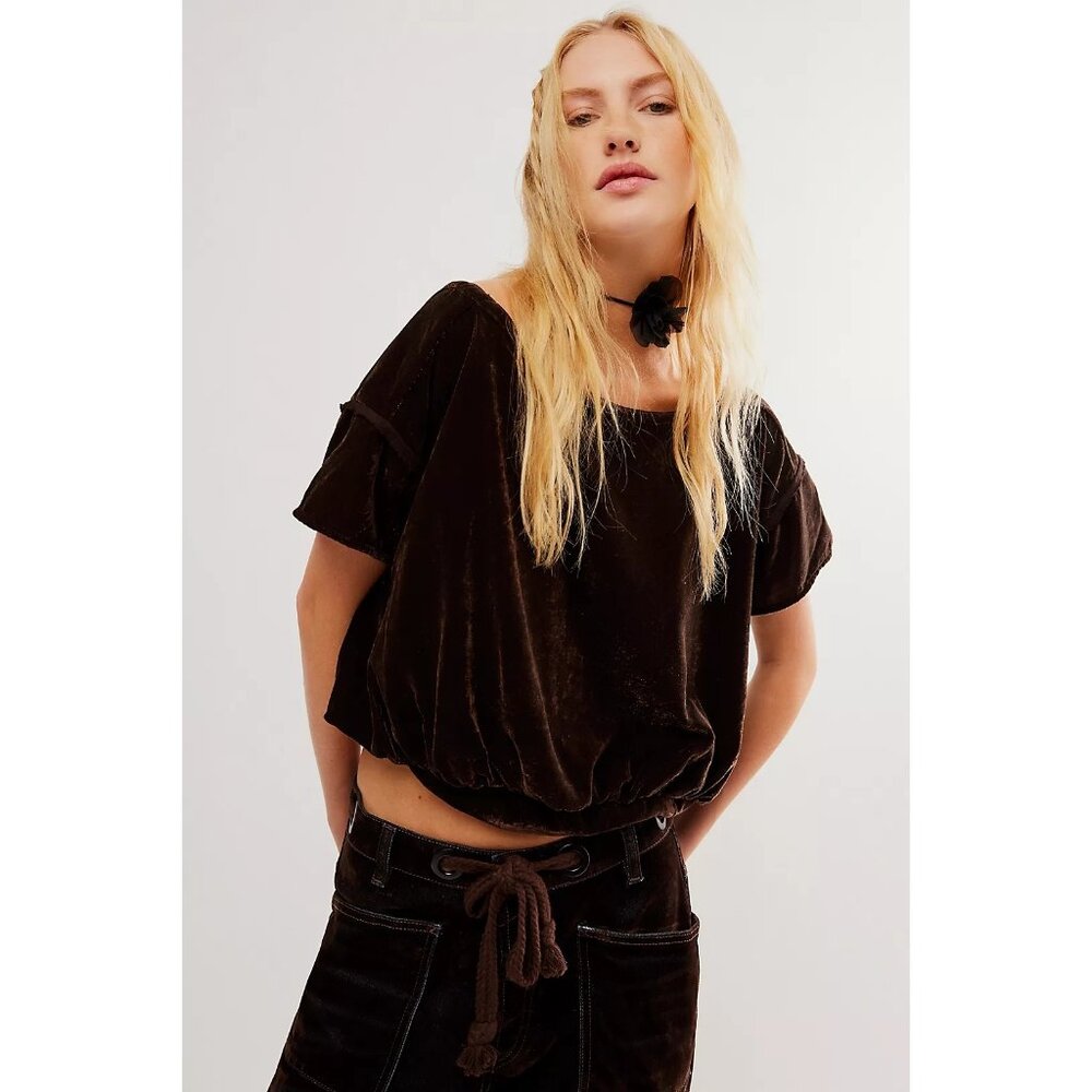 Free People $108 We The Free Cloud 9 Velvet Top NEW